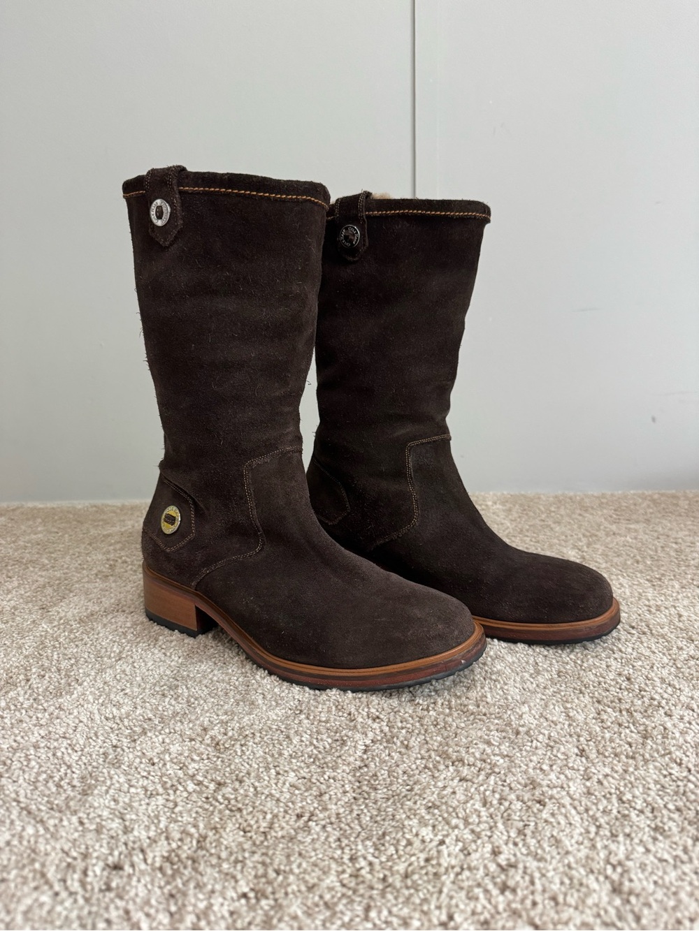 Cole Haan Suede Block Heel Boots